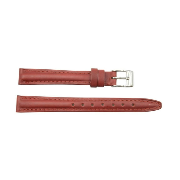 Genuine Smooth Leather Red Matte 12mm Watch Strap