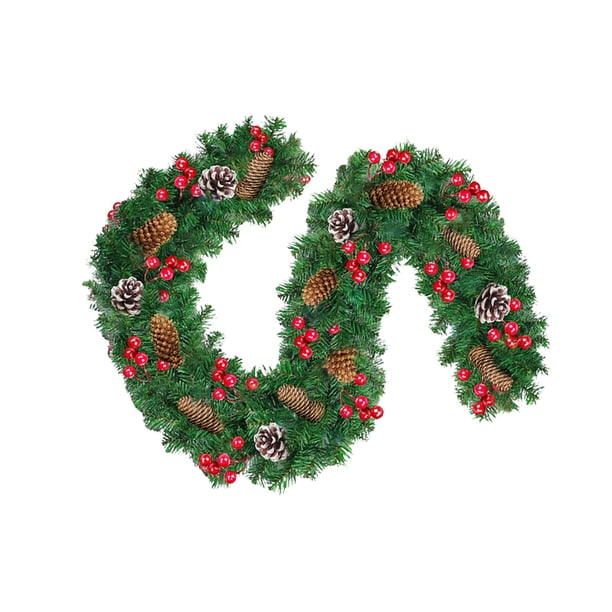 Adorno Navideño de PVC para Colgar En La Puerta de Ratán Hot6sl Sin Luces/Con Luces