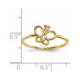 thumbnail image 4 of 14K Yellow Gold Ring Band Themed Closed Back Polished Butterfly, Size 7, 4 of 4