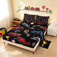 thumbnail image 2 of Erosebridal Race Car Bed Sheets, Trophy Full Size Sheets, Dark Red 4pcs (1 Flat Sheet, 1 Fitted Sheet and 2 Pillowcases), 2 of 6
