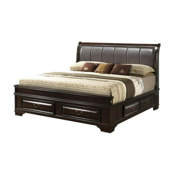 Glory Furniture LaVita Queen Storage Bed in Cappuccino