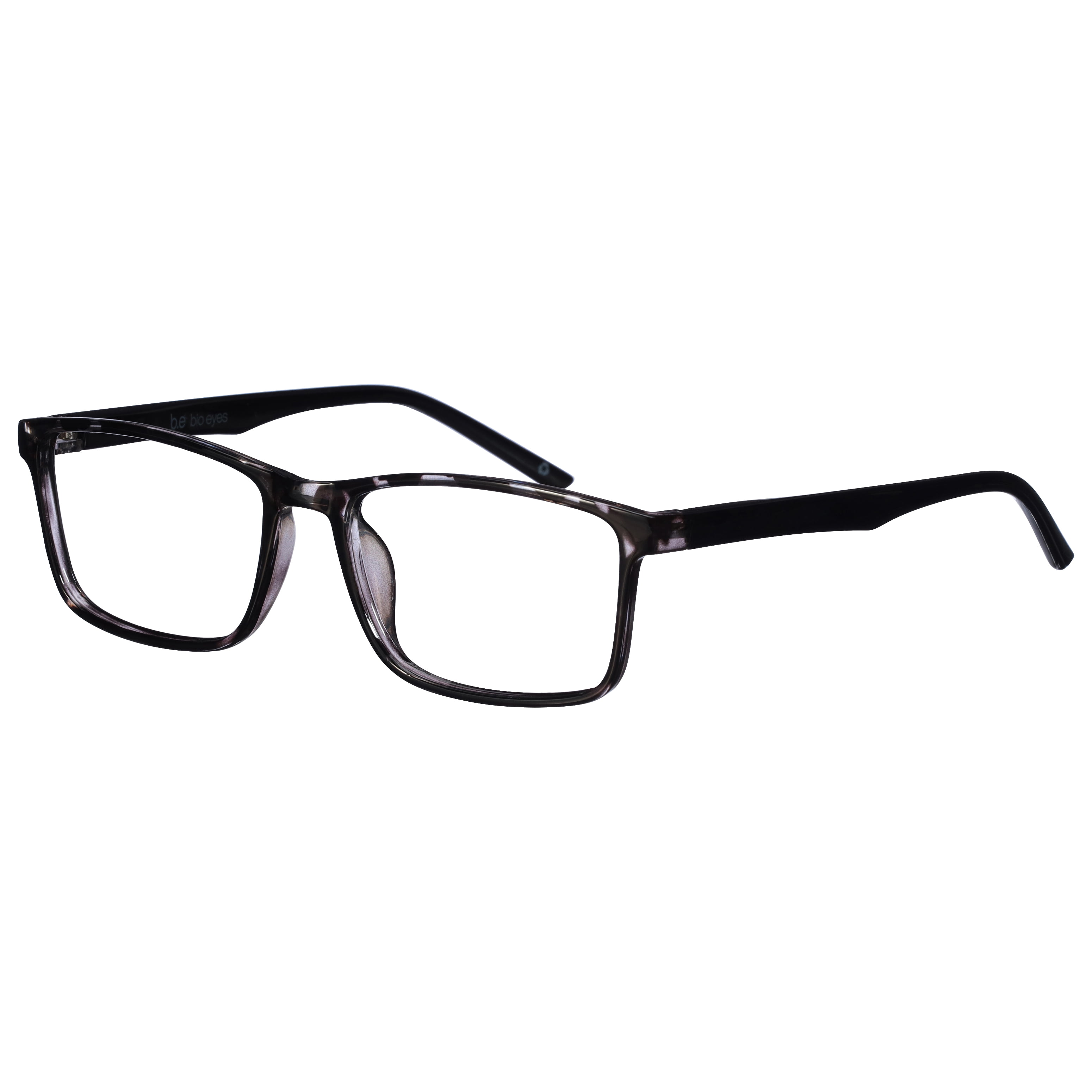 B.E Bio Eyes Mens Rectangular Reading Glasses Made from Recycled Plastic Taro +1.50 in Grey