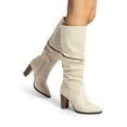 thumbnail image 5 of BURUDANI Women Slouchy Knee-High Suede Boots Pointed Toe, Chunky Block Heel, Side-Zip Pull-On Comfort, 5 of 6