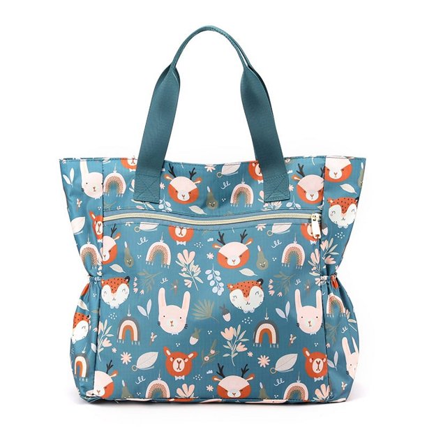Bolso grande informal, bolso de hombro para mujer, de gran capacidad, ligero, de moda para madres, bolso de mano de nailon con estampado para mujer