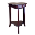 thumbnail image 1 of ORE International 28" Tall Wooden End Table, Shamrock Shape, Cherry finish, 1 of 2