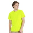thumbnail image 5 of Hanes Men's Hi- Vis Workwear Pocket T-Shirt, Moisture-Wicking Shirt, Safety Green Tee 4 Pack, S, 5 of 5