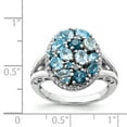 thumbnail image 2 of Sterling Silver Rhodium Light Swiss Blue Topaz & Diamond Ring - Size 7, 2 of 2