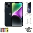 Pre-Owned Apple iPhone 14 A2649 (Fully Unlocked) 256GB Midnight Bundle with Pre-Installed Tempered Glass