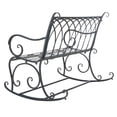 thumbnail image 6 of SAFAVIEH Ressi Rustic Outdoor Patio Rocking Bench, Black Rust, 6 of 10