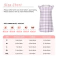 thumbnail image 3 of Balery Purple Checkboard Camisón de princesa para niñas, pijama de algodón con mangas abullonadas, suave y bonito.-Small, 3 of 6