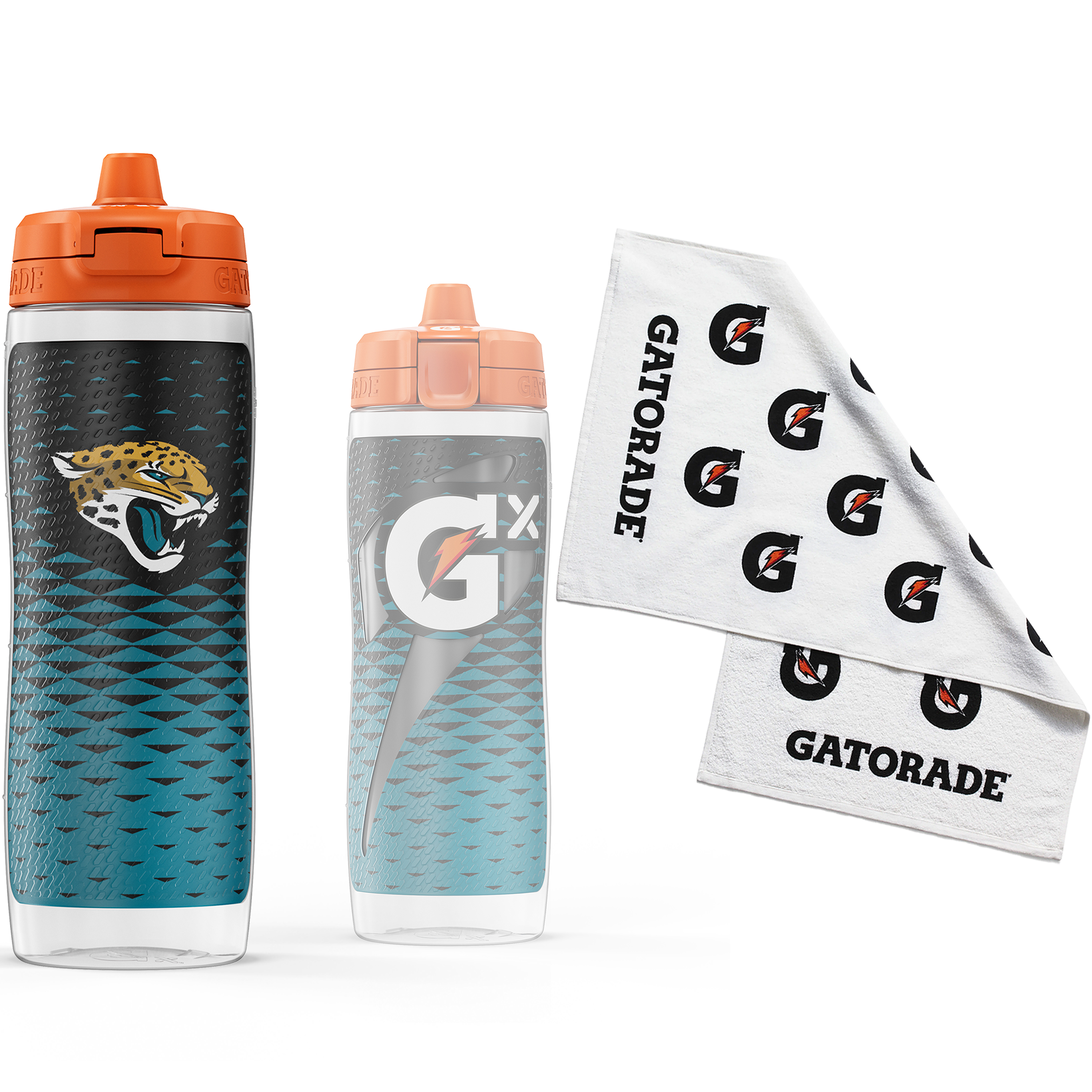 Gatorade Gx Jacksonville Jaguards NFL 30 fl oz Water Bottle & Sports Towel Bundle