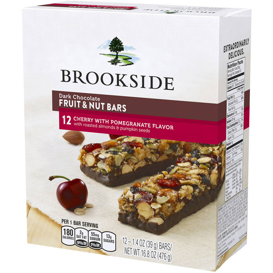 Brookside Dark Chocolate Cherry with Pomegranate Flavor Fruit & Nut Bars, 1.4 oz, 12 count by