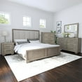 thumbnail image 6 of Ennesley Gray Wood Upholstered Panel Bed, Queen Size, 6 of 6