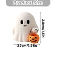 thumbnail image 2 of 3D Printed Plastic Ghost Figurine,4Pc White Ghost Tabletop Statue, Halloween Ghost Decor, Mini Ghost Ornament with Pumpkin Bucket, Cute Ghost Desktop Decoration for Mantel, Shelf, 2 of 5