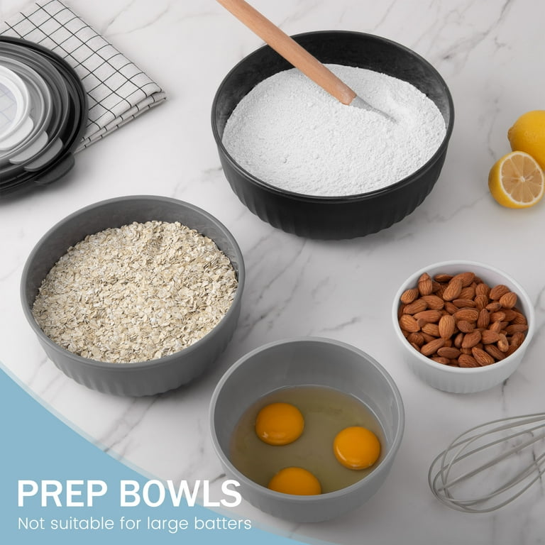 GPED 8 Piece Mixing Bowl Set with Lids, Food-Grade Plastic