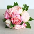 thumbnail image 1 of Ramo de peonías TUNC flores de seda artificial 32 cm 9 flores rosa claro, 1 of 5