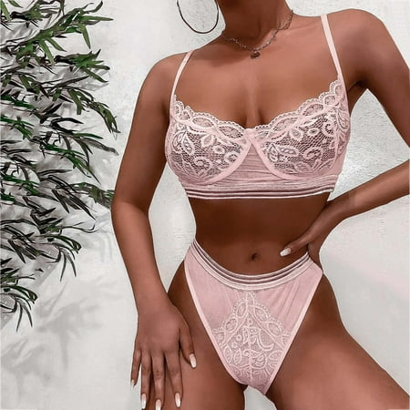

TANGNADE Women Fashion Sexy Dress Lingerie Roleplay Lingerie Set Sexy Women Costumes Red Plaid Lace Underwear Set