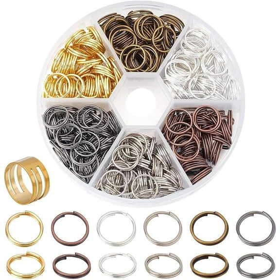 About 200 Pcs Iron Split Rings Double Loop Jump Ring Diameter 10mm for Jewelry Making 6 Colors 1 Box