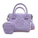thumbnail image 1 of Mini Tote Steve Madden color lila con doble asa para mano, asa larga desmontable y ajustable para hombro, 1 of 6
