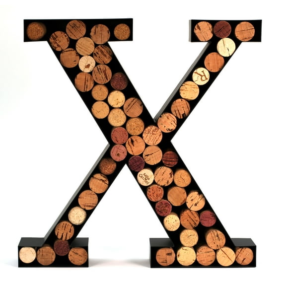 Wine Cork Holder Makes for Great Wine Accessories Perfect Monogrammed Gifts for Women to Store Wine Corks. Wine Decor or Wine Cork Holder Decor Will Brighten Up Kitchen! (Letter X)