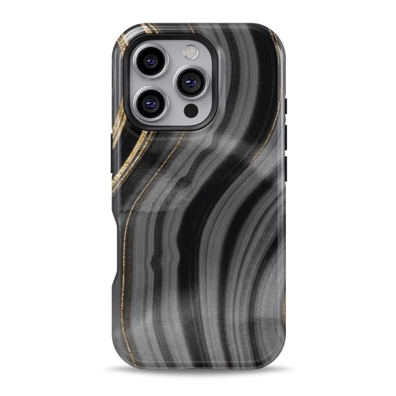 DesignSkinz Scratch-Resistant Hard Slim Case Compatible with iPhone 16 (Compatible with MagSafe) - Vivid Agate Vein Slice Foiled V4