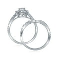 thumbnail image 2 of 14kt White Gold Womens Round Diamond Halo Bridal Wedding Engagement Ring Band Set 1-1/2 Cttw, 2 of 3