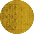 thumbnail image 1 of Ahgly Company Indoor Round Oriental Yellow Industrial Area Rugs, 4' Round, 1 of 4