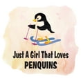 thumbnail image 2 of Watercolor Decal Just A Girl That Loves Penguins Living Room Wall Decal for Family Multicolored Bird Inspirational Quotes Cute Themed Room Décor - Size: 20 In x 18 In, 2 of 5