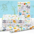thumbnail image 3 of Birthday Wrapping Paper For Kids Baby Girls Boys, 6 Sheets Monkey Lion Elephant Giraffe Alligator Zebra Animals Party Design 20 x 28 inch Gift Paper for Birthday Baby Shower Kindergarten Newborn, 3 of 7
