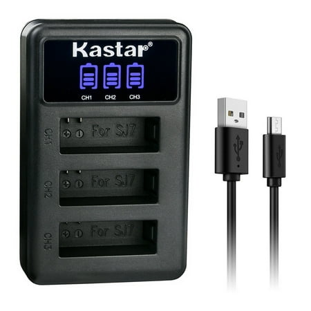 Image of Kastar LCD Triple USB Battery Charger Compatible with SJCAM SJ7 Star SJCAM SJ7B Battery and Charger SJCAM SJ7 Star Sport Camera SJCAM SJ7 Star 4K Ultra HD Action Camera