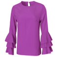thumbnail image 1 of 2017 moda nuevas camisas blusas de manga plegable Casual suelta Tops rojo/púrpura 2XL jinwen Tops de las mujeres de la manera, 1 of 8