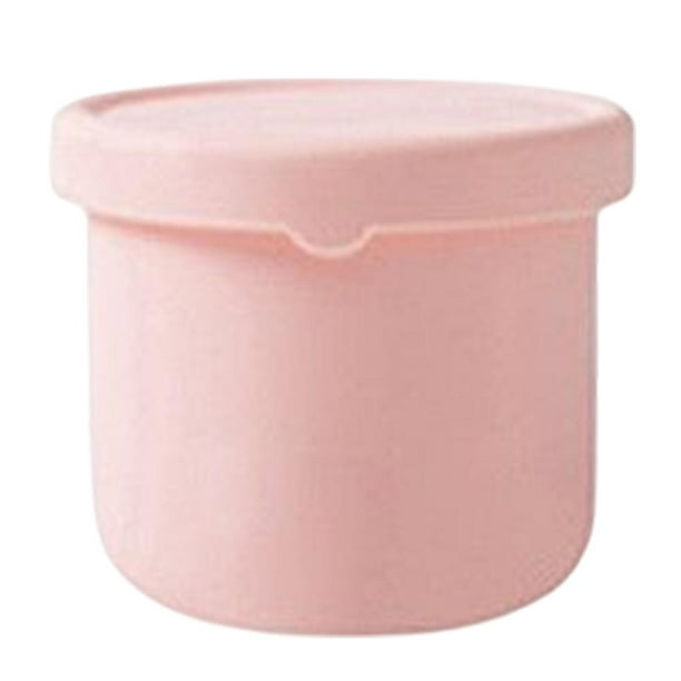 Caja de silicona dura para almuerzo, contenedor portátil para ensalada con tapa. Rosa 250ml