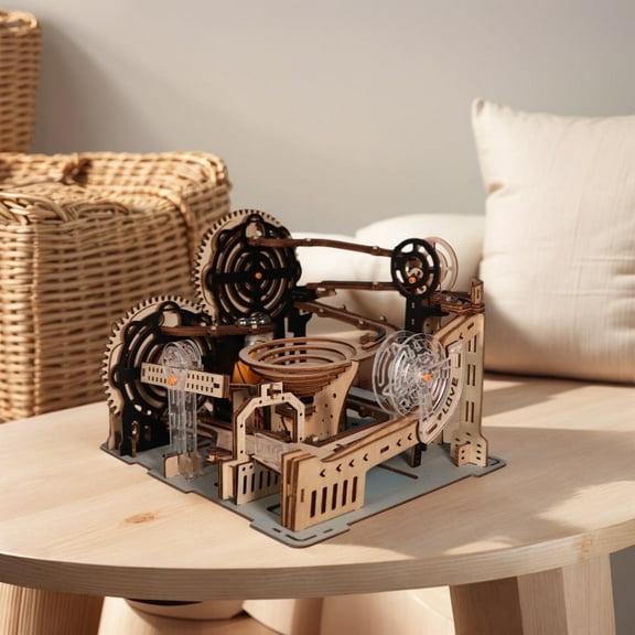 3D Wooden Puzzles - Gravity Marble Run Building Kit, Brain Teaser DIY Model for Adults, No Battery Gifts