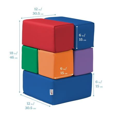 ECR4Kids SoftZone Toddler Foam Building Blocks, Assorted, 7-Piece