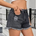 thumbnail image 4 of Prolriy Jean Shorts Womens, Women's Juniors Vintage Denim High Waisted Jeans Shorts Womens Shorts Dark Gray S, 4 of 9