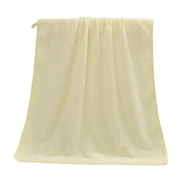 Yellow Lightweight Highly Absorbent Bath Towel For Bathroom And Beach Use Made Of Polyester Fabric Measuring 55.1X27.5 Inches With Quick Dry Feature