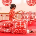 thumbnail image 3 of Joernso 45cm x 45cm Plush Pillowcase Chinese Character Pattern Cushion Cover Festive Chinese Wedding Bed Square Pillow Cover Home Decor, 3 of 8