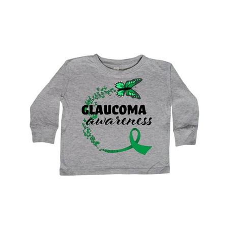 

Inktastic Glaucoma Awareness Green Ribbon Butterfly Gift Toddler Boy or Toddler Girl Long Sleeve T-Shirt