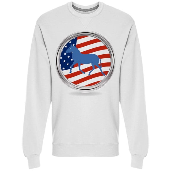 Usa Flag Pin With A Horse Sweatshirt Men -Image by Shutterstock, Male Large