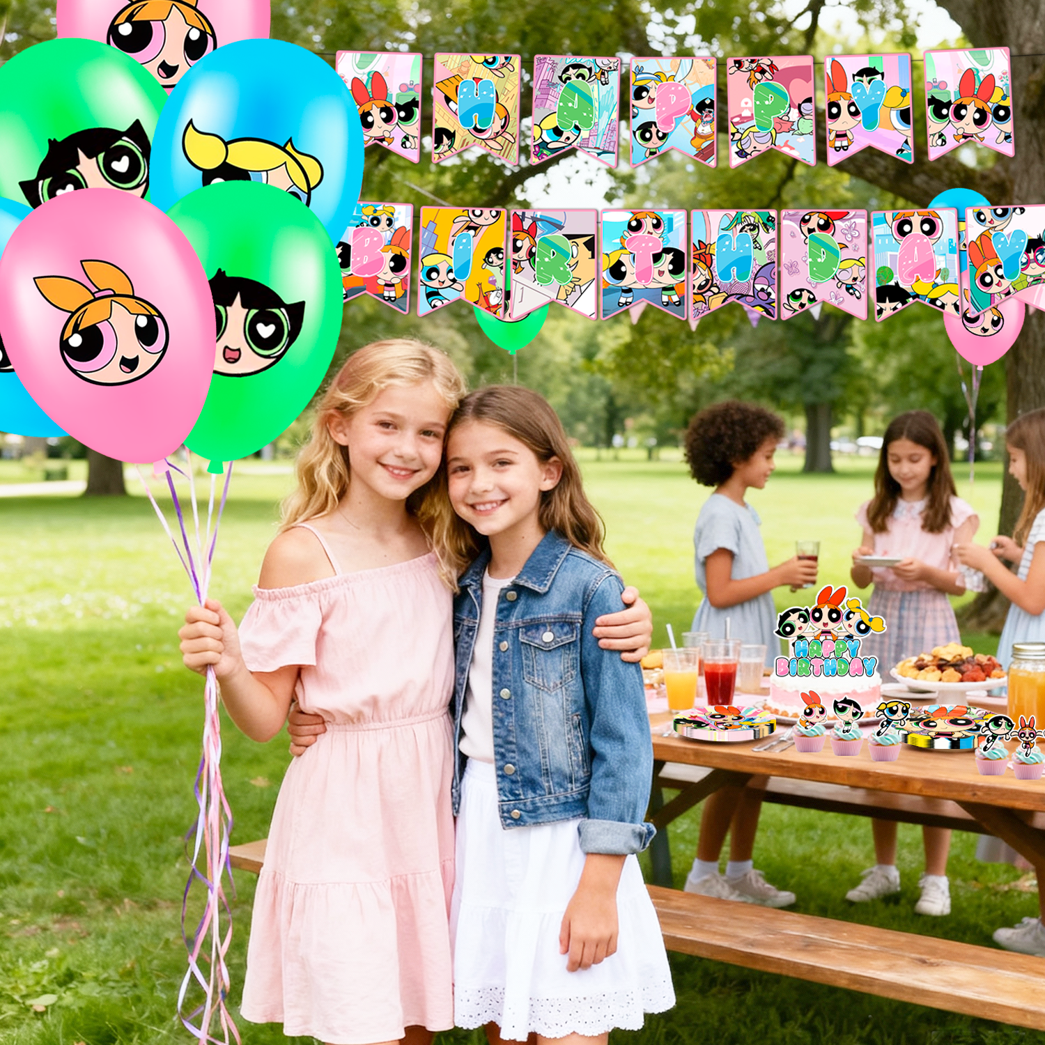112Pcs Girls Birthday Decorations & Party Tableware Set - Girls Birthday Banner Balloons Plates Napkins etc. Girls Birthday Party Supplies for Kids