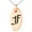 Rose, variant on Stainless Steel Letter F Initial Old English Monogram Engraved Small Oval Charm Pendant Necklace