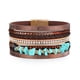 thumbnail image 1 of CAIROYAR Pulseras envolventes de cuero para mujer, brazalete bohemio con cuentas de cristal multicapa, 1 of 7