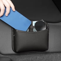 Car Storage Bag with Leather Finish, Large Capacity Organizer for Car Interior, Central Control & Seat Storage Box with Charging Hole Mounting