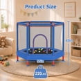 thumbnail image 4 of 55" Kids Trampoline with Safety Net, SHINPT Small Trampoline for Kids with No Gap Design, Indoor Trampoline for Kids Room, Livingroom, Mini Trampoline for Kids 3-8, Best Gift with Ocean Balls, 4 of 9