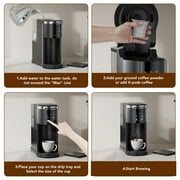 KNDKO Single Serve Coffee Maker for K Cup POD or Ground Coffee, 1200W Coffee Machine with 40oz Water Tank, Self-Clean, Quick-Heating for Home, Office