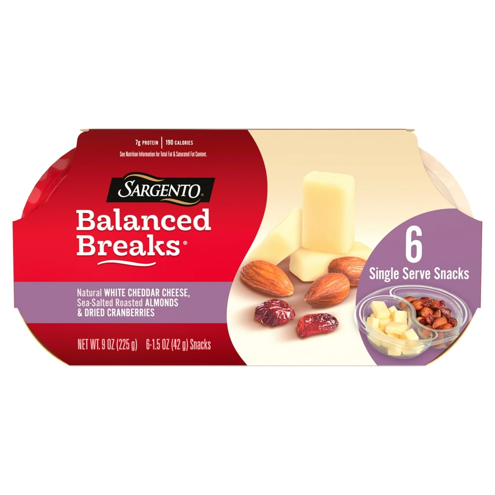 Sargento Balanced Breaks White Cheddar Cheese, SeaSalted Roasted