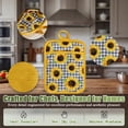 thumbnail image 3 of Howayme Ribbed Cotton Pot Holders 2-Pack Set, Sunflower Printed, Heat Resistant Soft Silicone Pot Holders for Kitchen, Non-Slip Hot Pads with Hanging Loop for Housewarming Gift, 7"x9", 3 of 5