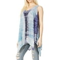 thumbnail image 3 of Sakkas Ligia Womne's Sleeveless Classic Casual Tank Top Loose Fit Summer Tie Dye - 17793-BlackMint - One Size, 3 of 5