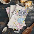 thumbnail image 6 of Easter Bunny Kitchen Towels Set of 3, Water Absorbent Dish Towel, Blue Easter Eggs Spring Floral Linen Decorative Hand Towels - Quick Drying Cloth for Cooking Baking, 18x28 Inch, 6 of 8