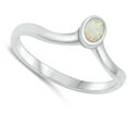 thumbnail image 4 of CHOOSE YOUR COLOR White Simulated Opal Ring .925 Sterling Silver Band CZ Jewelry Female Size 4, 4 of 4